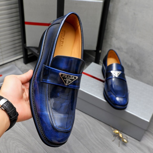 Replica Prada Leather Shoes For Men #1266641 $92.00 USD for Wholesale