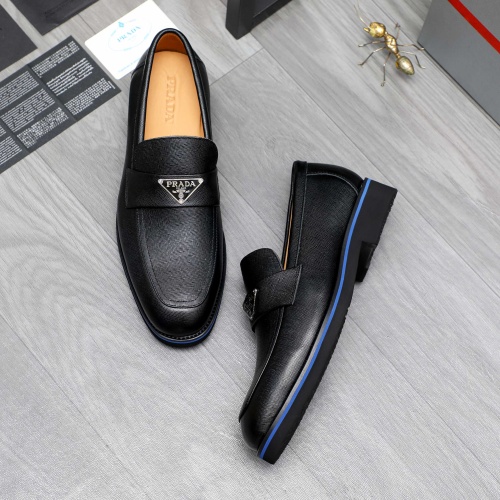 Replica Prada Leather Shoes For Men #1266643 $92.00 USD for Wholesale