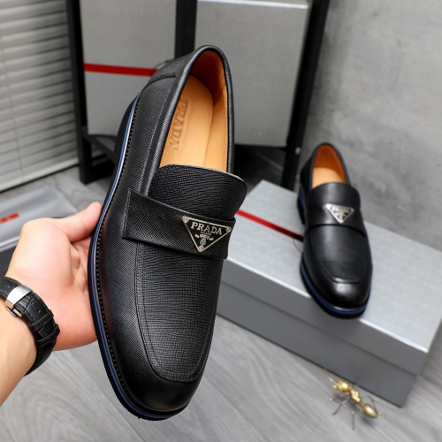 Replica Prada Leather Shoes For Men #1266643 $92.00 USD for Wholesale