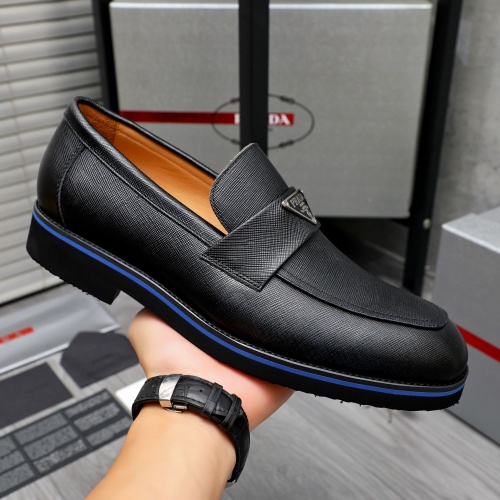 Replica Prada Leather Shoes For Men #1266643 $92.00 USD for Wholesale