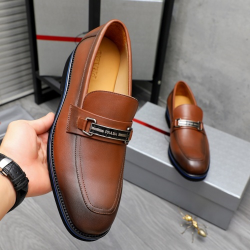 Replica Prada Leather Shoes For Men #1266644 $92.00 USD for Wholesale