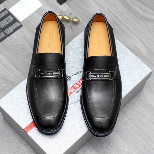 Replica Prada Leather Shoes For Men #1266645 $92.00 USD for Wholesale