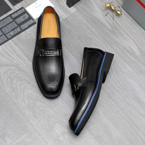 Replica Prada Leather Shoes For Men #1266645 $92.00 USD for Wholesale