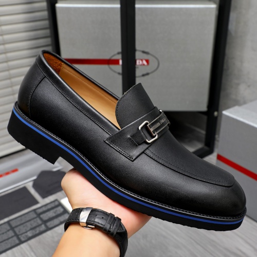 Replica Prada Leather Shoes For Men #1266645 $92.00 USD for Wholesale