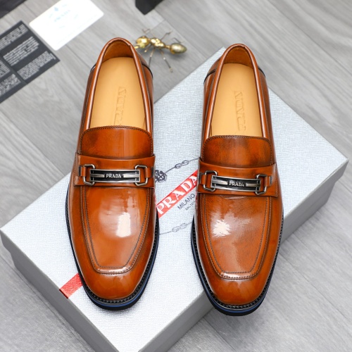 Replica Prada Leather Shoes For Men #1266646 $92.00 USD for Wholesale