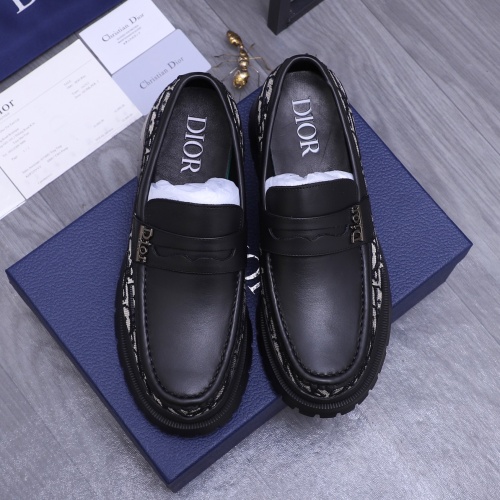 Replica Christian Dior Leather Shoes For Men #1266649 $88.00 USD for Wholesale