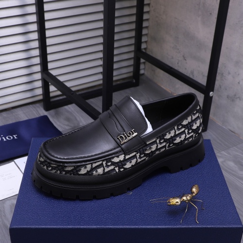 Replica Christian Dior Leather Shoes For Men #1266649 $88.00 USD for Wholesale