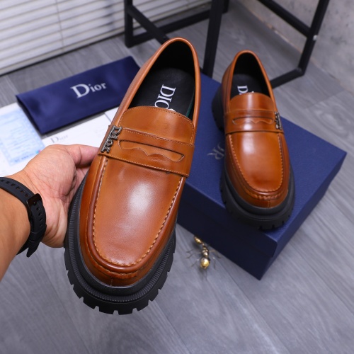 Replica Christian Dior Leather Shoes For Men #1266655 $88.00 USD for Wholesale