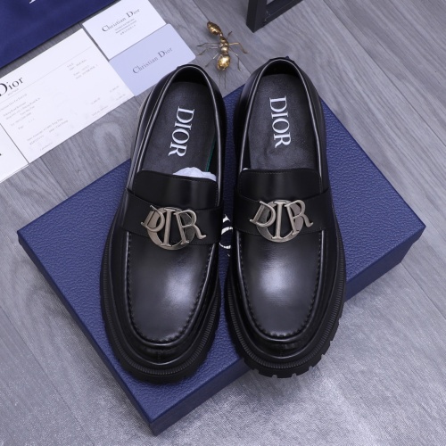 Replica Christian Dior Leather Shoes For Men #1266656 $88.00 USD for Wholesale