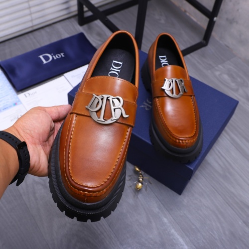 Replica Christian Dior Leather Shoes For Men #1266657 $88.00 USD for Wholesale