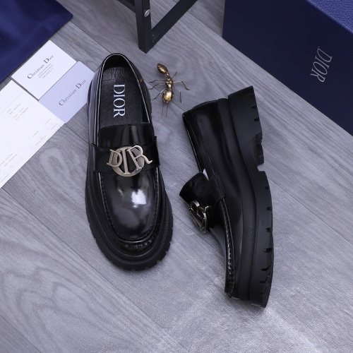 Replica Christian Dior Leather Shoes For Men #1266658 $88.00 USD for Wholesale