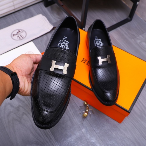 Replica Hermes Leather Shoes For Men #1266667 $82.00 USD for Wholesale