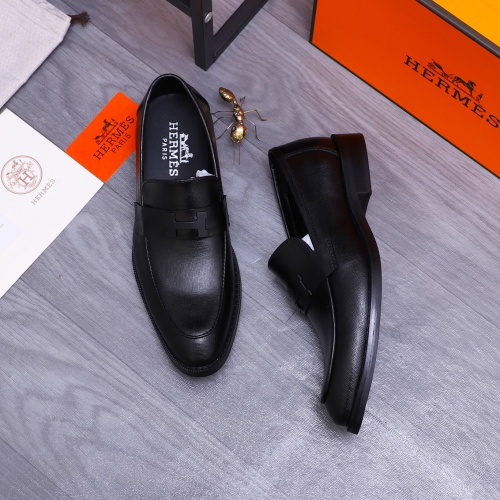 Replica Hermes Leather Shoes For Men #1266669 $82.00 USD for Wholesale