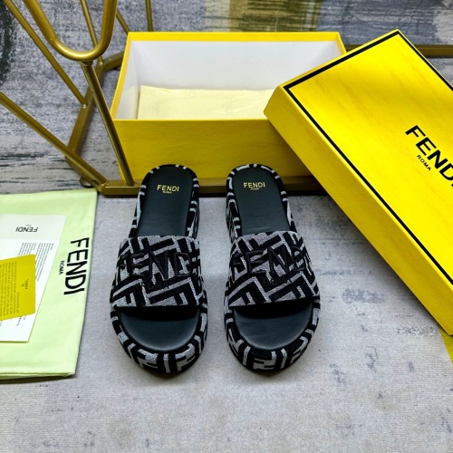 Replica Fendi Slippers For Women #1266826 $82.00 USD for Wholesale