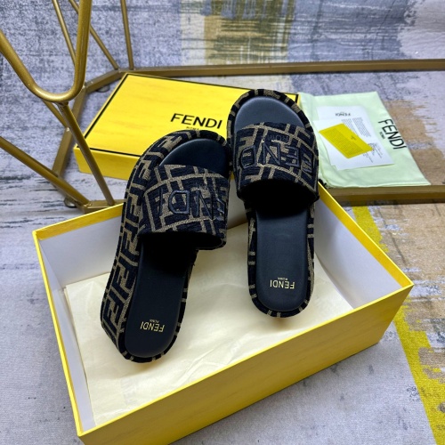 Replica Fendi Slippers For Women #1266828 $82.00 USD for Wholesale