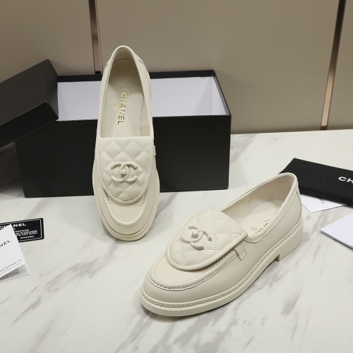 Replica Chanel Leather Shoes For Women #1266959 $92.00 USD for Wholesale