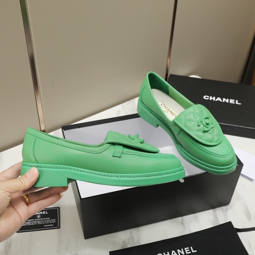 Replica Chanel Leather Shoes For Women #1266962 $92.00 USD for Wholesale