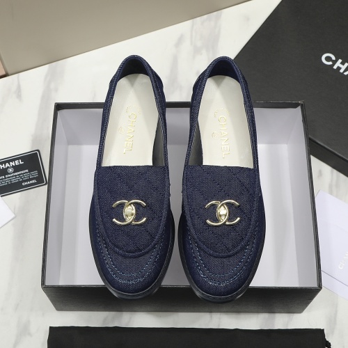 Replica Chanel Leather Shoes For Women #1266968 $92.00 USD for Wholesale