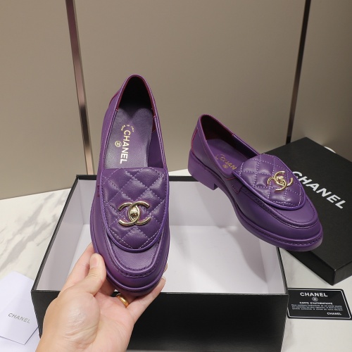 Replica Chanel Leather Shoes For Women #1266971 $92.00 USD for Wholesale