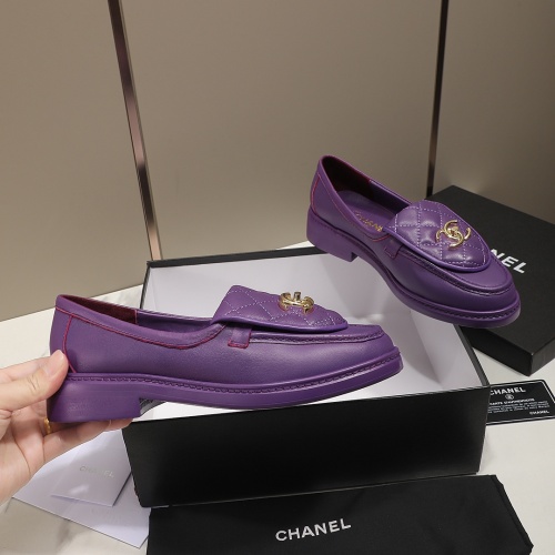 Replica Chanel Leather Shoes For Women #1266971 $92.00 USD for Wholesale