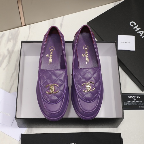 Replica Chanel Leather Shoes For Women #1266971 $92.00 USD for Wholesale