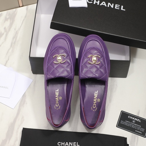 Replica Chanel Leather Shoes For Women #1266971 $92.00 USD for Wholesale