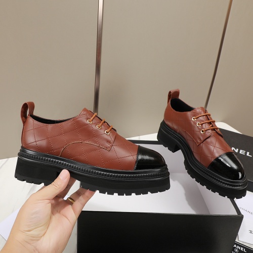 Replica Chanel Leather Shoes For Women #1266972 $100.00 USD for Wholesale