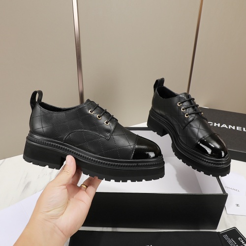 Replica Chanel Leather Shoes For Women #1266973 $100.00 USD for Wholesale