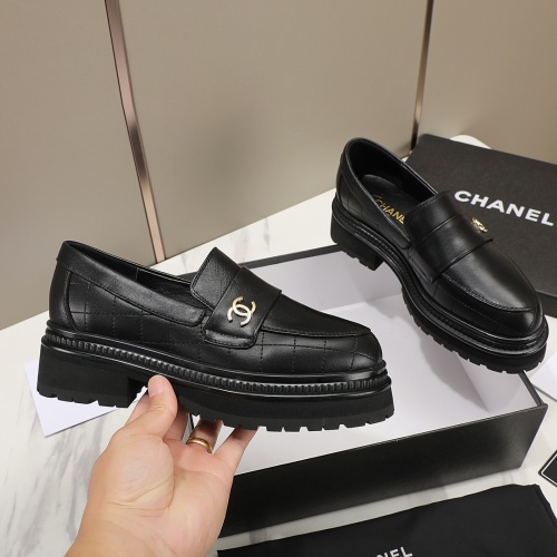 Replica Chanel Leather Shoes For Women #1266976 $100.00 USD for Wholesale