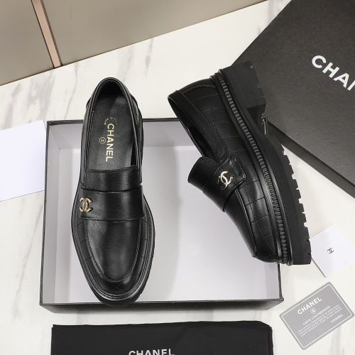 Replica Chanel Leather Shoes For Women #1266976 $100.00 USD for Wholesale