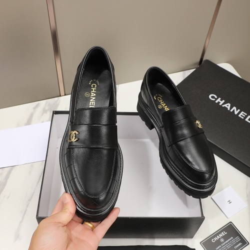 Replica Chanel Leather Shoes For Women #1266976 $100.00 USD for Wholesale