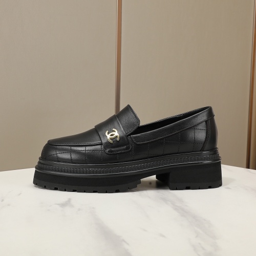 Replica Chanel Leather Shoes For Women #1266976 $100.00 USD for Wholesale