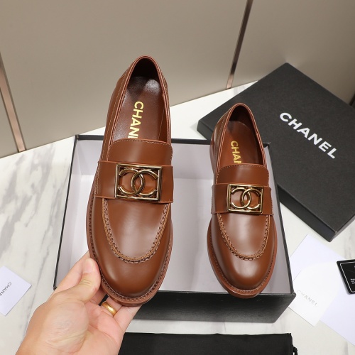 Replica Chanel Leather Shoes For Women #1266981 $98.00 USD for Wholesale