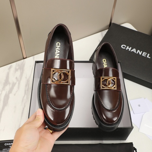 Replica Chanel Leather Shoes For Women #1266984 $102.00 USD for Wholesale