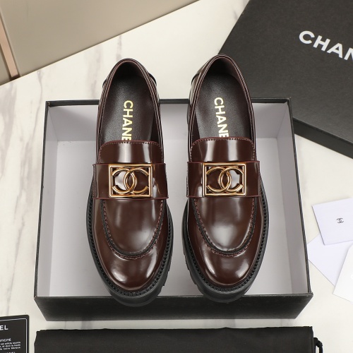 Replica Chanel Leather Shoes For Women #1266984 $102.00 USD for Wholesale