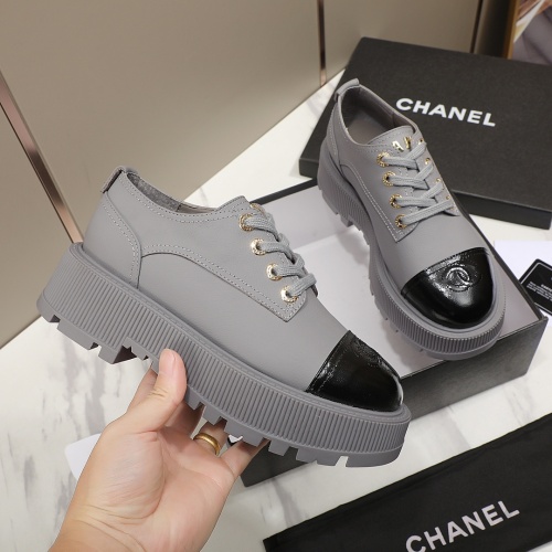 Replica Chanel Leather Shoes For Women #1266985 $98.00 USD for Wholesale