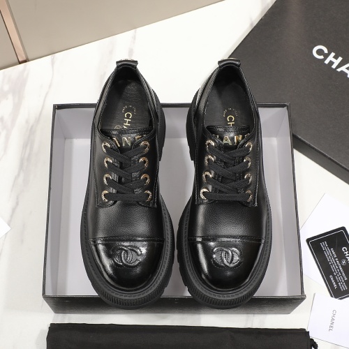 Replica Chanel Leather Shoes For Women #1266986 $98.00 USD for Wholesale