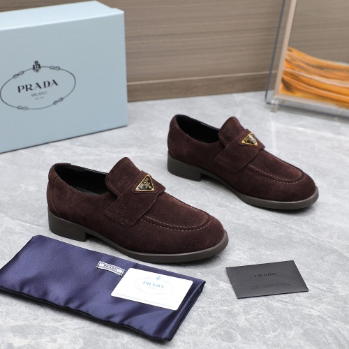 Replica Prada Leather Shoes For Women #1267150 $102.00 USD for Wholesale