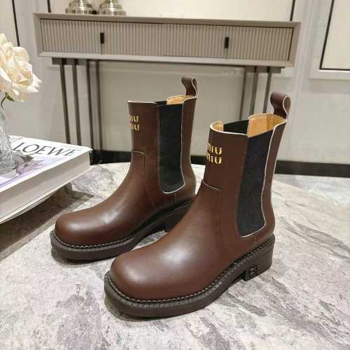 MIU MIU Boots For Women #1267223 $108.00 USD, Wholesale Replica MIU MIU Boots