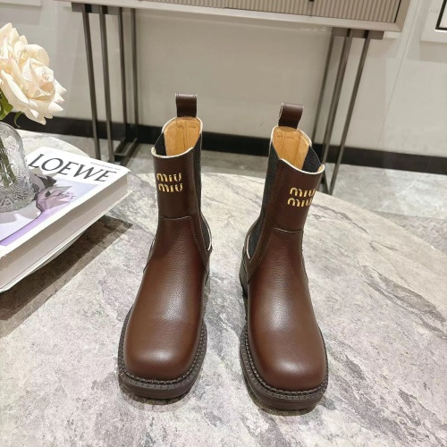 Replica MIU MIU Boots For Women #1267223 $108.00 USD for Wholesale