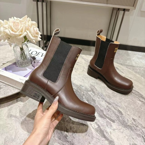 Replica MIU MIU Boots For Women #1267223 $108.00 USD for Wholesale