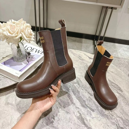 Replica MIU MIU Boots For Women #1267223 $108.00 USD for Wholesale