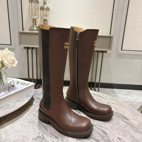 Replica MIU MIU Boots For Women #1267225 $145.00 USD for Wholesale