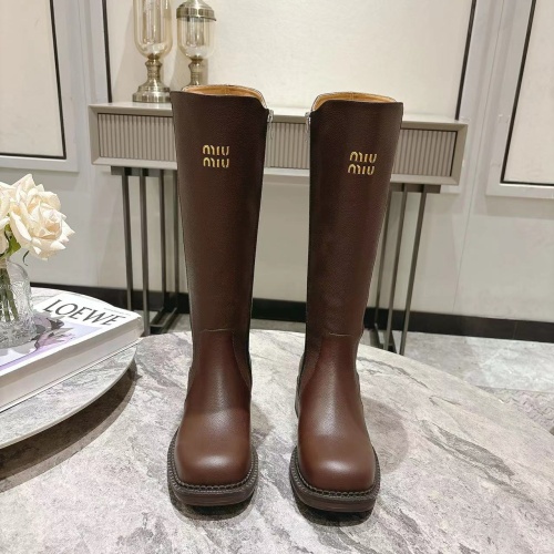 Replica MIU MIU Boots For Women #1267225 $145.00 USD for Wholesale