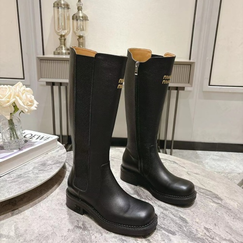 Replica MIU MIU Boots For Women #1267226 $145.00 USD for Wholesale