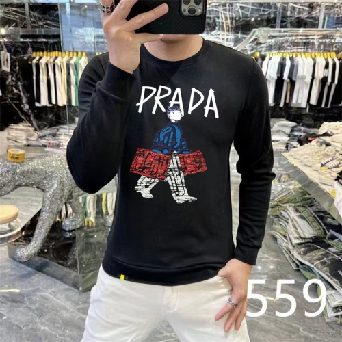 Prada Hoodies Long Sleeved For Men #1267544 $48.00 USD, Wholesale Replica Prada Hoodies