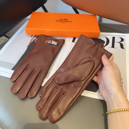 Replica Hermes Gloves #1269234 $52.00 USD for Wholesale