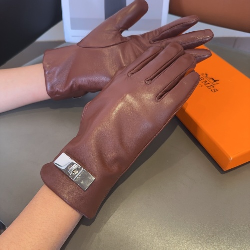 Replica Hermes Gloves #1269234 $52.00 USD for Wholesale