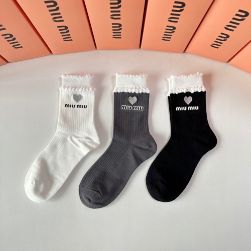 Replica MIU MIU Socks #1269610 $32.00 USD for Wholesale