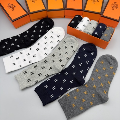 Replica Hermes Socks #1269619 $29.00 USD for Wholesale